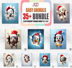3d baby animals tumbler wrap bundle | sublimation tumbler bundle | digital download