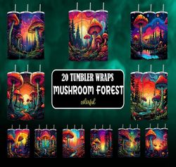 psychedelic mushroom tumbler wraps bundle | sublimation tumbler bundle | digital download