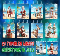 christmas in july tumbler wraps bundle | sublimation tumbler bundle | digital download