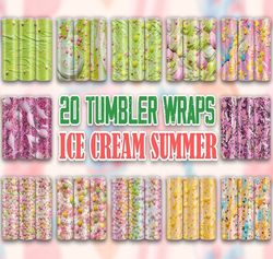 ice cream summer tumbler wraps bundle | sublimation tumbler bundle | digital download (1)