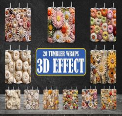 20 tumbler wraps 3d effect | 3d flower tumbler wrap bundle | sublimation tumbler bundle | digital download
