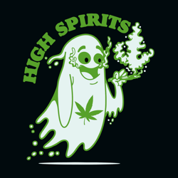 high spirits svg, ghost svg, cannabis svg, cannabis clipart, weed svg, marijuana svg, weed leaf svg, digital download