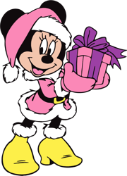 minnie mouse holding a purple gift box svg, disney christmas svg, instant download