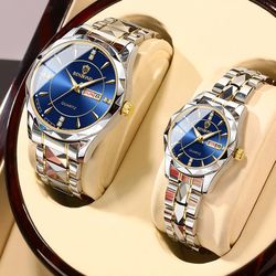Luxury Stainless Steel Lover Watches - Couple watches for man and woman - Valentines Day gift