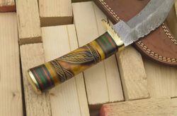 damascus-carbo-steel-knife"folding-knife-with sheath"pocket-blade-camping-knife, -knife, handmade-knives, gifts-for-men.