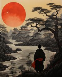 Japanese Ukiyo-e Print PRINTABLE Art, Japanese Gallery Wall Art Digital Print Instant Download 182