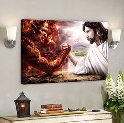 jesus and devil - jesus pictures - jesus canvas poster - jesus wall art - christian canvas prints