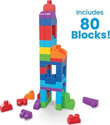 BLOKS Fisher-Price Toddler Block Toys, Big Building Bag with 80 Pieces and Storage Bag, Blue, Gift Ideas