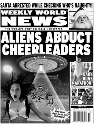 Aliens abduct cheerleaders Santa arrested bizarre odd strange enquire magazine article weekly news C (1)