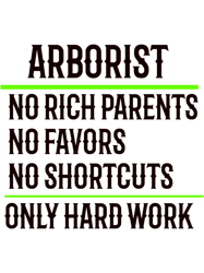Arborist No Rich Parents, No Favors, No Shortcuts, Only Hard Work