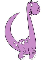 Cartoon Pink Dino Purple Dinosaur