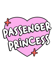 passenger princess car mirror decal heart pink