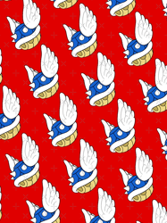 Blue Shell Red Pattern Graphic