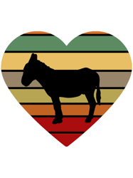 Retro vintage donkey heart Fitted VNeck