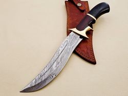 damascus hunting knife vintage big bowie knife with pakka wood, damascus fixed blade knife,fathers day gift,wedding anni