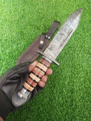 Custom Handmade Knife, Damascus Hunting Knife, Damascus Fixed Blade Knife, Gift for Men, Birthday Gift Knife