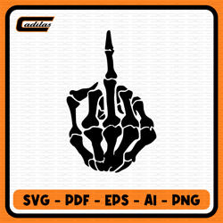 Skeleton Middle Finger Instant Download SVG, PDF, EPS, AI, PNG digital download