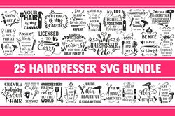 Hairdresser svg bundle hair stylist salon designs quotes hairstylist life dryer cricut dresser