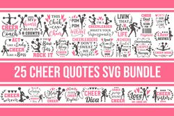 Cheer svg bundle cheerleader cheerleading megaphone mom bow designs quotes sayings cricut png