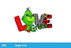 Love the Grinch jpeg image Cartoon Digital File