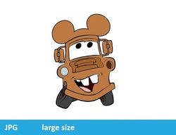 Mater Mickey Ears Cars Pixar jpeg image Cartoon Digital File