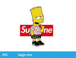 Bart Simpson Supreme Fashion Brand jpeg image Cartoon Digital File