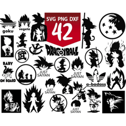 42 files dragon ball svg bundle, dragon ball z svg, goku png, dragon ball png, dragon ball z png, dragon ball logo