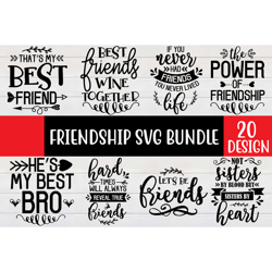 20 Best Friends SVG Bundle, Friendship SVG, Friendship Quotes svg, Friends svg, Besties svg