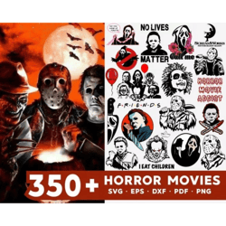 350 Horror Movie Svg Bundle, Halloween Horor SVG, Horror Characters SVG, Bundle Layered SVG, Halloween Instant
