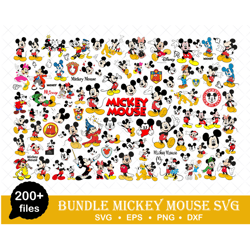 200 Mickey Mouse SVG bundle, Mickey Mouse png, Mickey Mouse birthday svg, Minnie mouse svg, Mickey Mouse Font