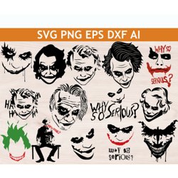The Joker SVG Bundle, The Joker Smile Face Mask, Halloween SVG, Halloween Face Mask, Smile Nose SVG Mask, Halloween Mask
