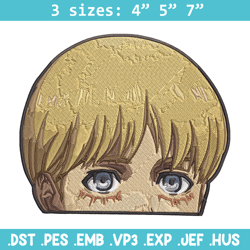 Armin Peeker Embroidery Design, Aot Embroidery, Embroidery File, Anime Embroidery, Anime shirt, Digital download.