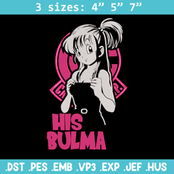 Bulma poster Embroidery Design, Dragonball Embroidery, Embroidery File, Anime Embroidery, Anime shirt, Digital download