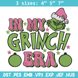 Grinch era embroidery design, Grinch embroidery, Chrismas design,Embroidery shirt, Embroidery file, Digital download