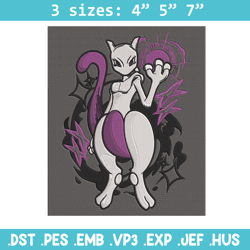 Mewtwo poster Embroidery Design, Pokemon Embroidery, Embroidery File, Anime Embroidery, Anime shirt, Digital download