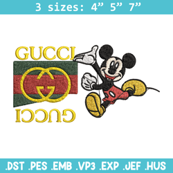Mickey gucci Embroidery Design, Mickey Embroidery, Embroidery File, Logo shirt, Sport Embroidery, Digital download