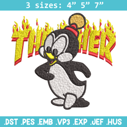 Chilly Willy Thrasher Embroidery design, Chilly Willy Embroidery, cartoon design, Embroidery File, Digital download.