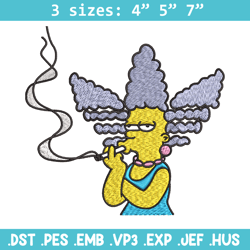 Marge Simpson Smoking Embroidery design, Marge Simpson Embroidery, cartoon design, Embroidery File, Digital download.