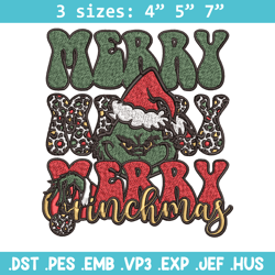 Merry Christmas Grinch Embroidery design, Grinch christmas Embroidery, logo design, Embroidery File, Instant download