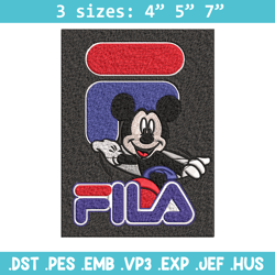 Mickey Mouse Fila Embroidery design, Disney Embroidery, cartoon design, Embroidery File, Fila logo, Instant download.