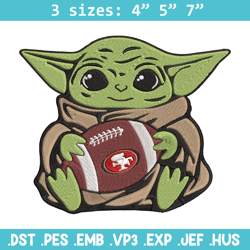 Baby Yoda San Francisco 49ers embroidery design, 49ers embroidery, NFL embroidery, sport embroidery, embroidery design.