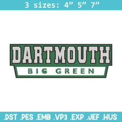 Dartmouth Big Green logo embroidery design, NCAA embroidery, Sport embroidery, Embroidery design, Logo sport embroidery