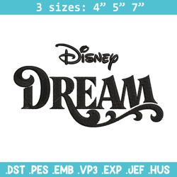 Disney Dream Embroidery Design, Disney logo Embroidery, Embroidery File, Embroidery design, Digital download.