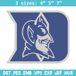 Duke University logo embroidery design, NCAA embroidery,Sport embroidery,Logo sport embroidery,Embroidery design