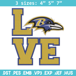 Baltimore Ravens Love embroidery design, Ravens embroidery, NFL embroidery, logo sport embroidery, embroidery design.