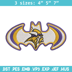 Batman Symbol Minnesota Vikings embroidery design, Minnesota Vikings embroidery, NFL embroidery, logo sport embroidery.