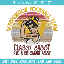 Commanders Classy Sassy And A Bit Smart Assy embroidery design, Commanders embroidery, NFL embroidery, sport embroidery.