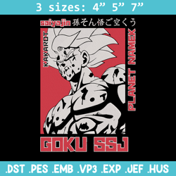 Goku ssj Embroidery Design, Dragonball Embroidery, Embroidery File, Anime Embroidery, Anime shirt, Digital download