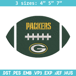 Green Bay Packers Ball embroidery design, Packers embroidery, NFL embroidery, sport embroidery, embroidery design.