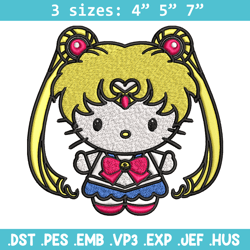 Hallokitty Sailor Moon Embroidery design, Hallokitty Embroidery, cartoon design, Embroidery File, Digital download.